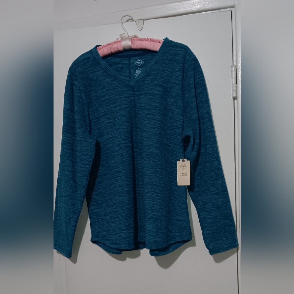 V - Neck St John's Size Large long sleeve sweater top